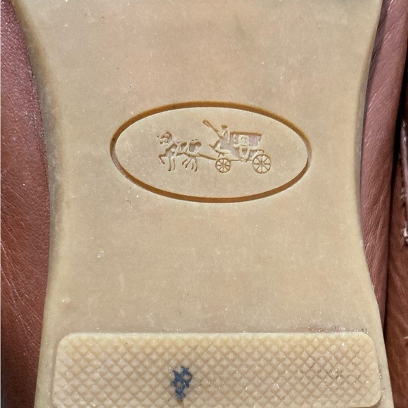 Coach English Tan Leather Driving Loafers With Gold Signature Accent Size 6.5 B - Picture 10 of 10